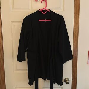 NSF black cotton kimono jacket